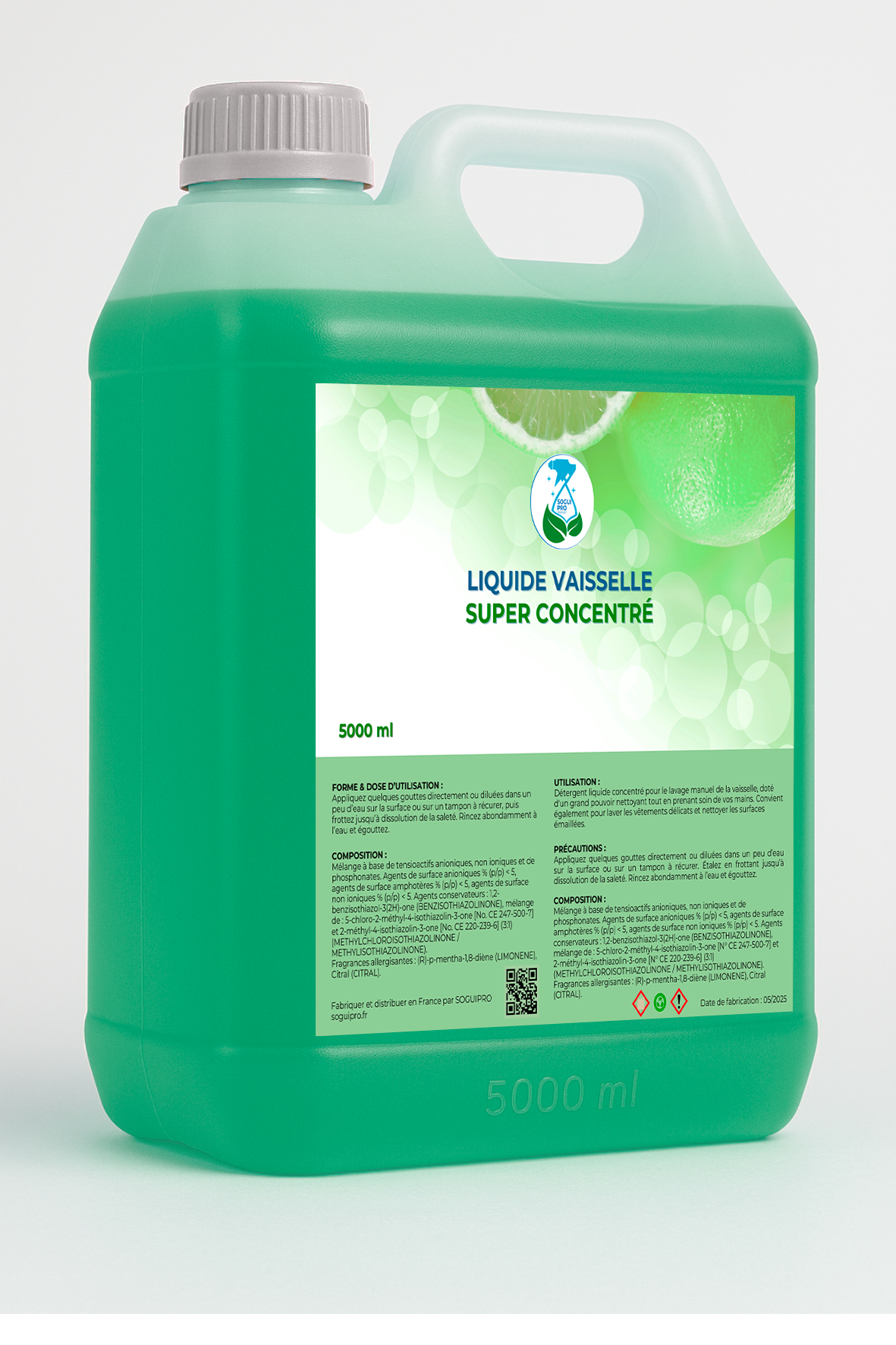Liquide Vaisselle concentré Citron Vert 5L
