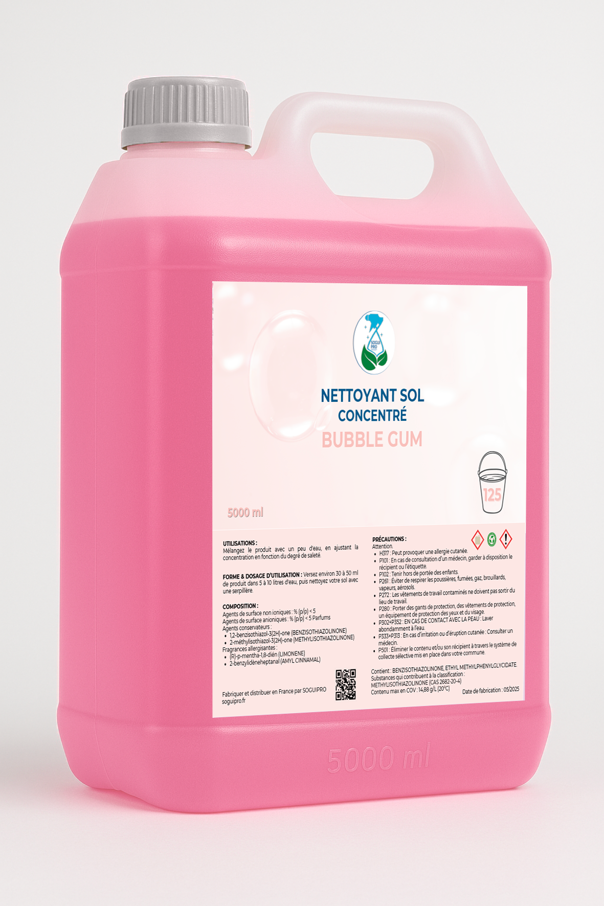 Nettoyant Sol bubble Gum 5L