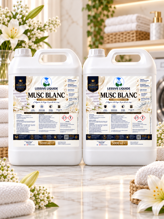 Duo Lessive au Musc Blanc 2 × 5L