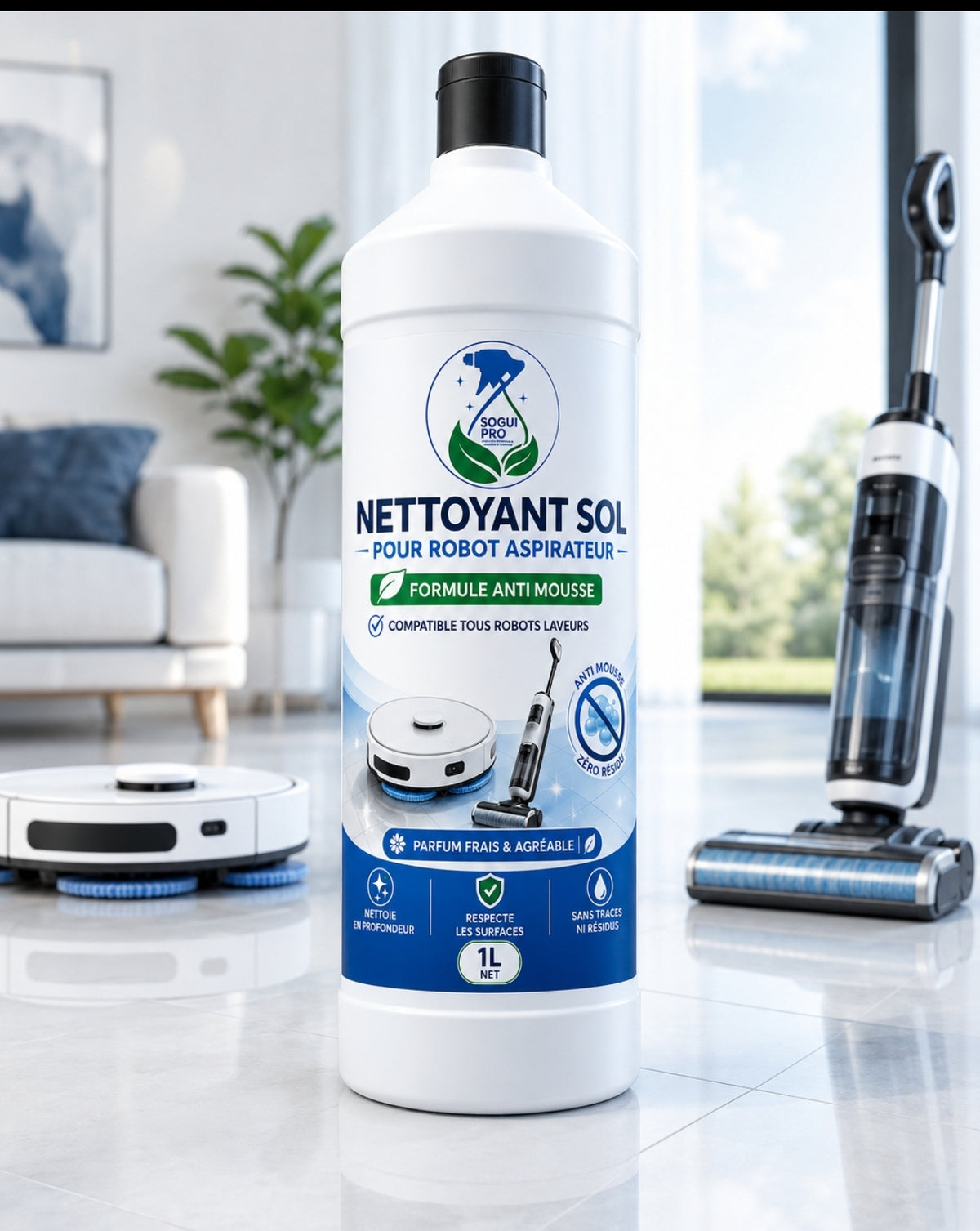 Nettoyant sol robot aspirateur 1L